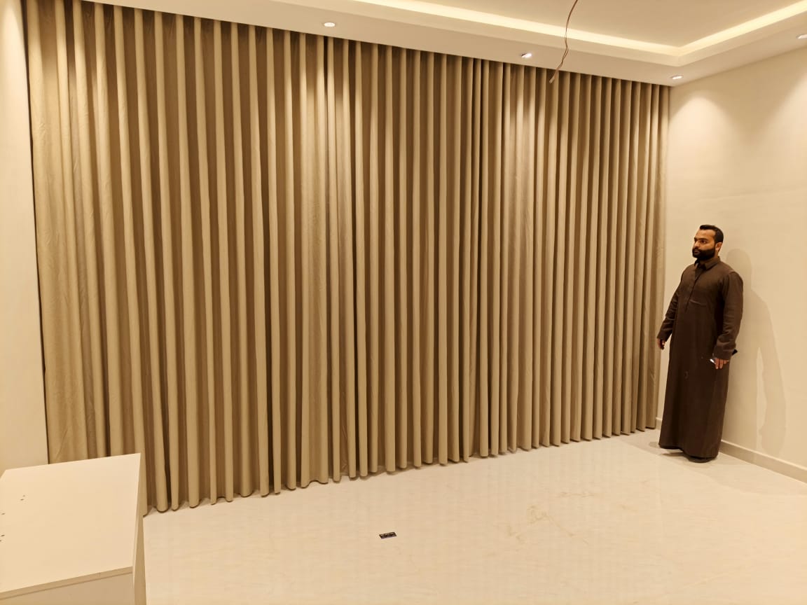 Wave curtains on large glass windows in Riyadh