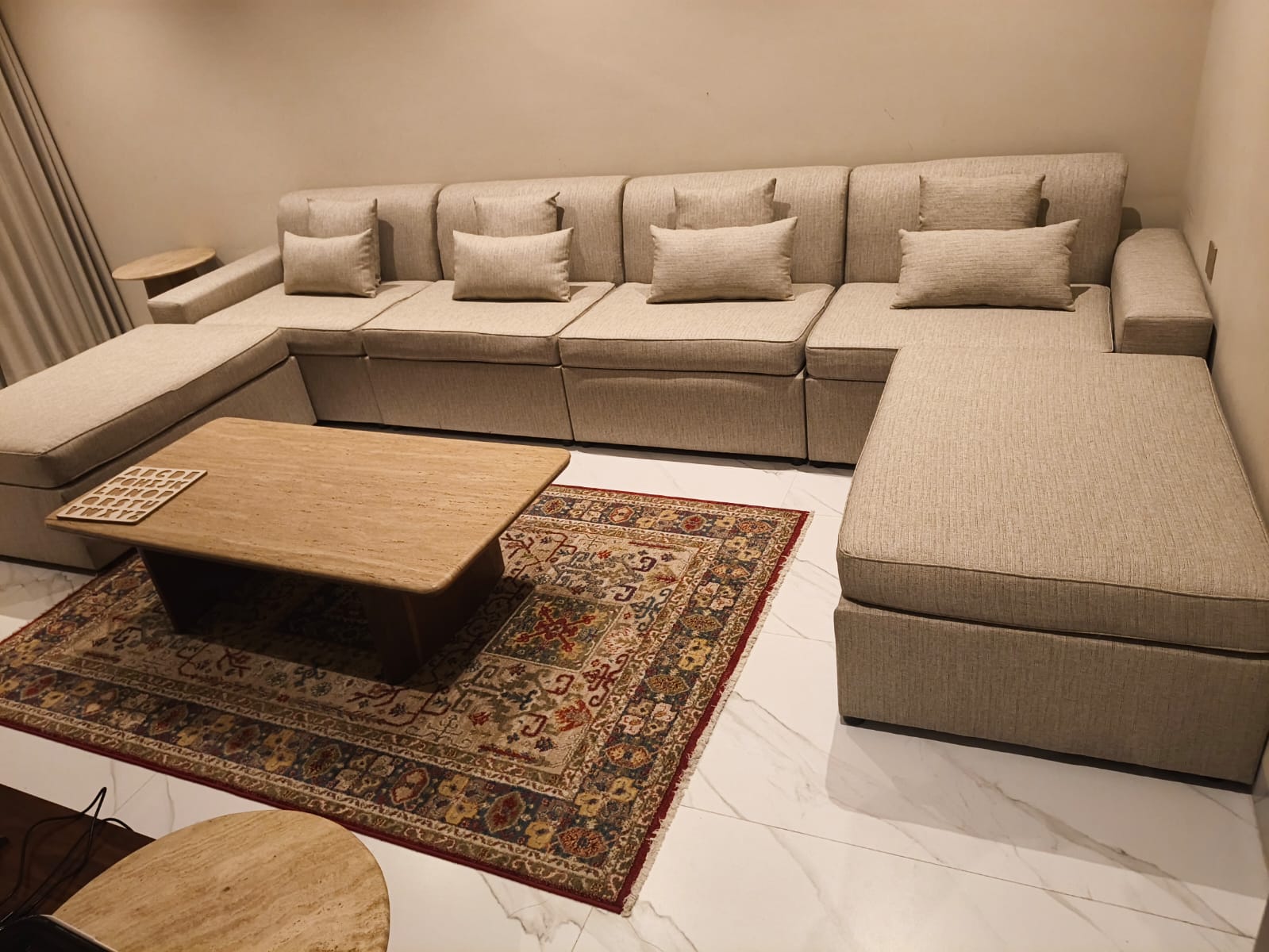 Majlis upholstery with premium fabric and cushions