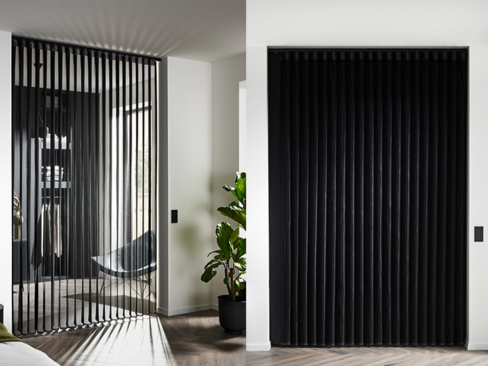 Vertical blinds on a large window